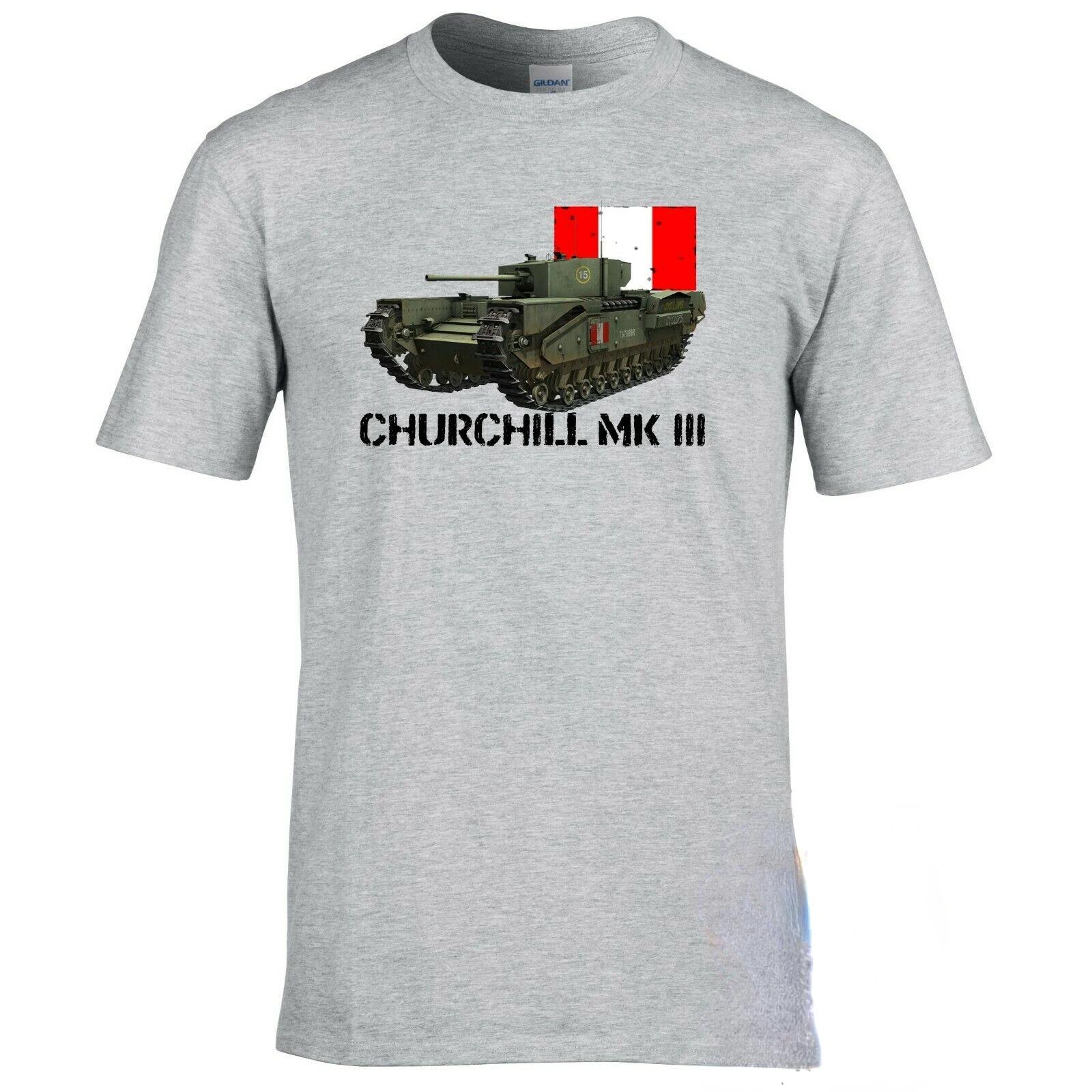 WWII British Churchill Mk3 Tank TShirt Summer Cotton ONeck Short Sleeve Mens T Shirt New S3XL S