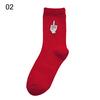 Unisex Autumn Winter Funny Cartoon Solid Color Elastic Cotton Middle Tube Crew Socks Creative Socks