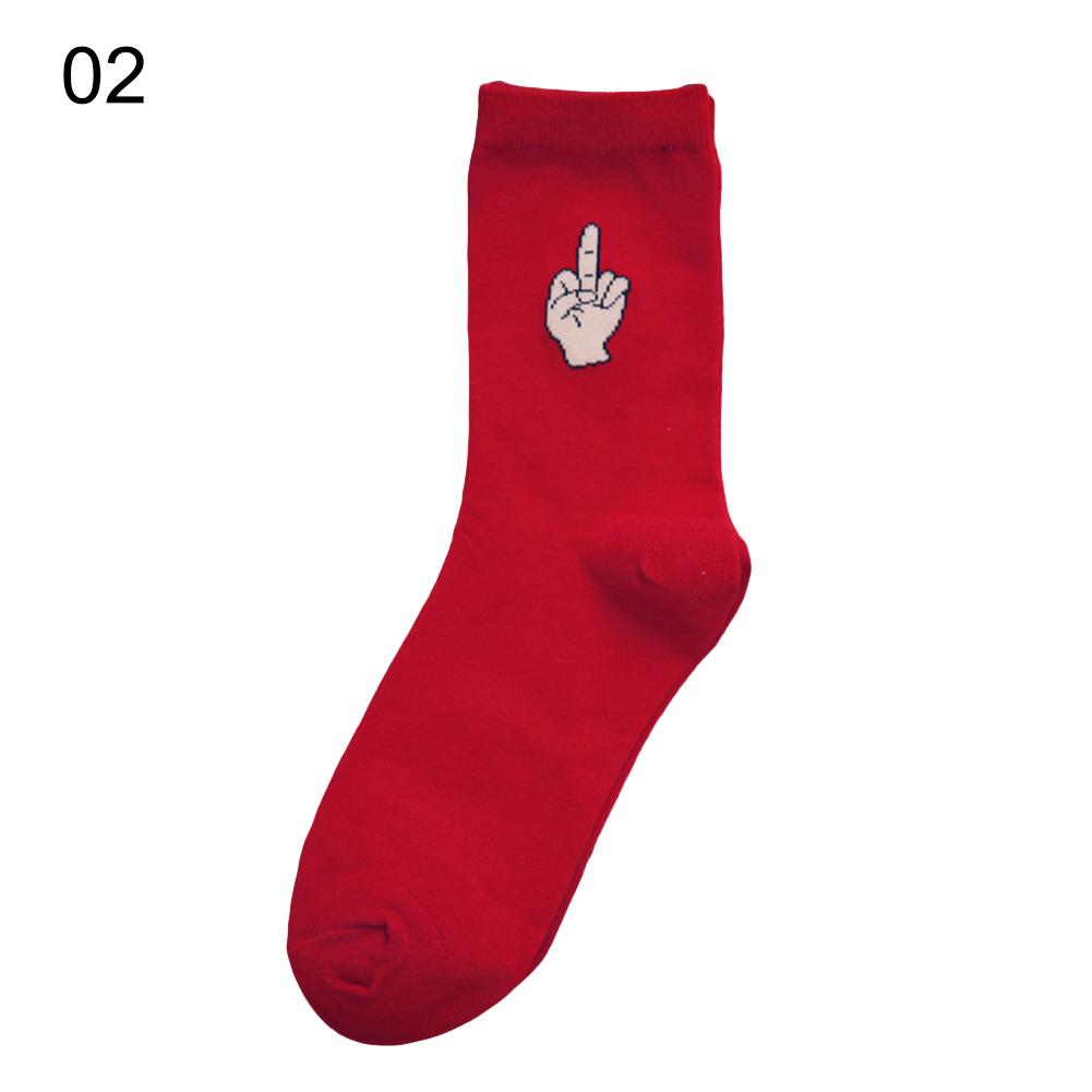 Unisex Autumn Winter Funny Cartoon Solid Color Elastic Cotton Middle Tube Crew Socks Creative Socks