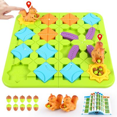 Yangtomo Logical Route Educational Montessori Programming Toy Questions In 5 Difficulty Brain Logical and Family Puzzle Game for All Popular with