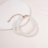 French Temperament Double-layer Stacked Clean and Simple White Imitation Pearl Necklace Bracelet Set, Light Luxury and High-end Sense