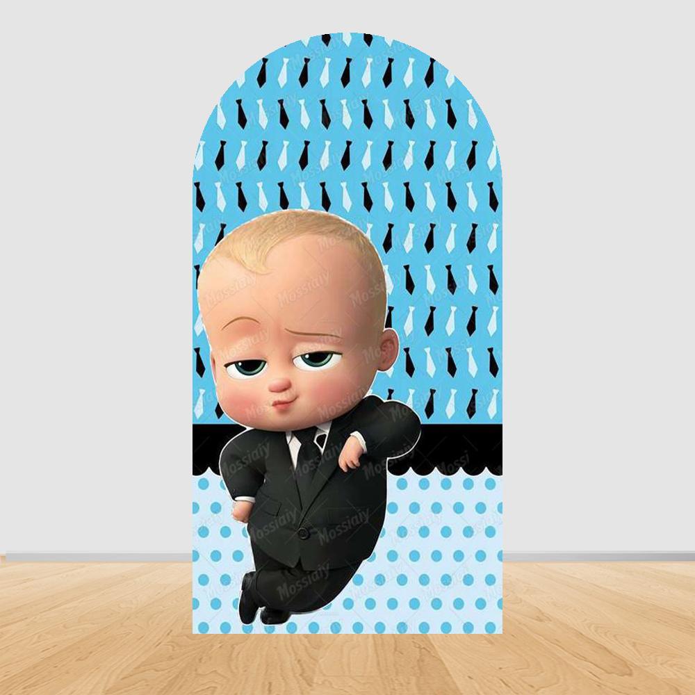Šťastné narozeniny Boss Baby Oblouk Pozadí Kryt Klučičí Narozeniny Miminkovská Oslava Dekorace Fotografické Pozadí Rekvizity