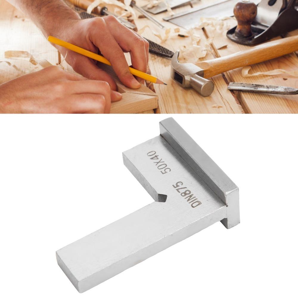 2pcs With Seat Machinist Square Marking Ruler Carbon Steel Engineer Measuring Tool 50x40mm Right Angle Ruler For Engineer