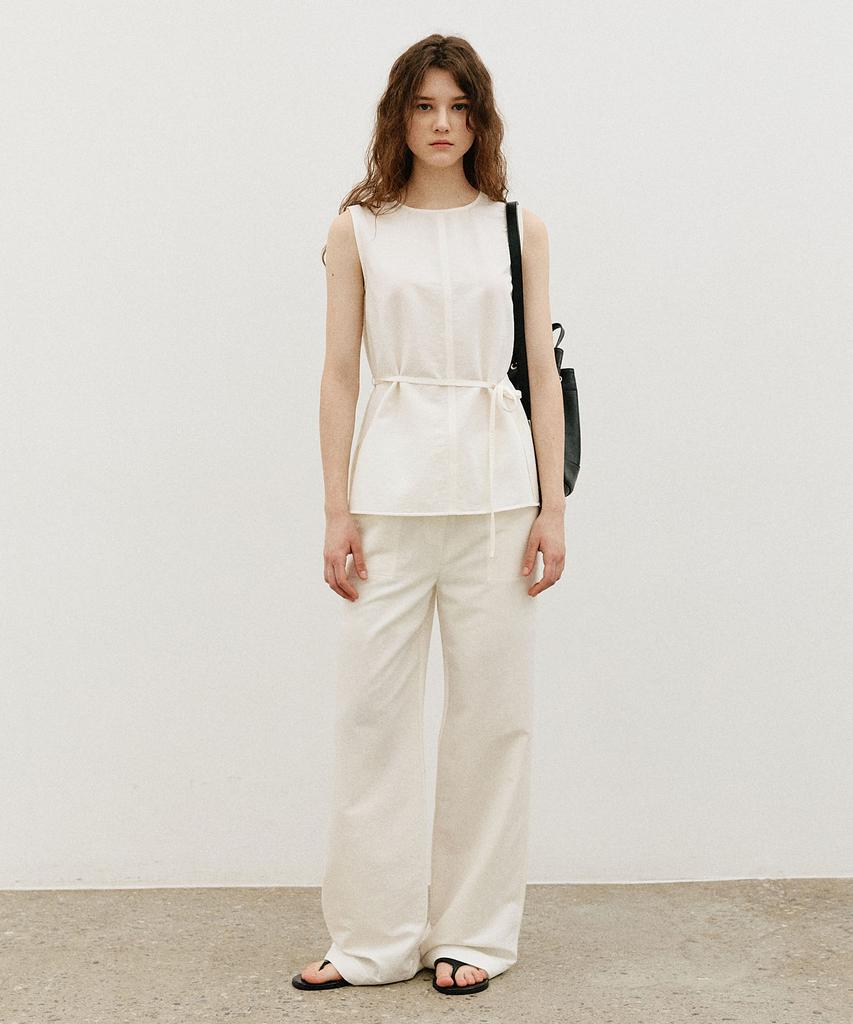 Artid Summer String Wide Pants_Ivory