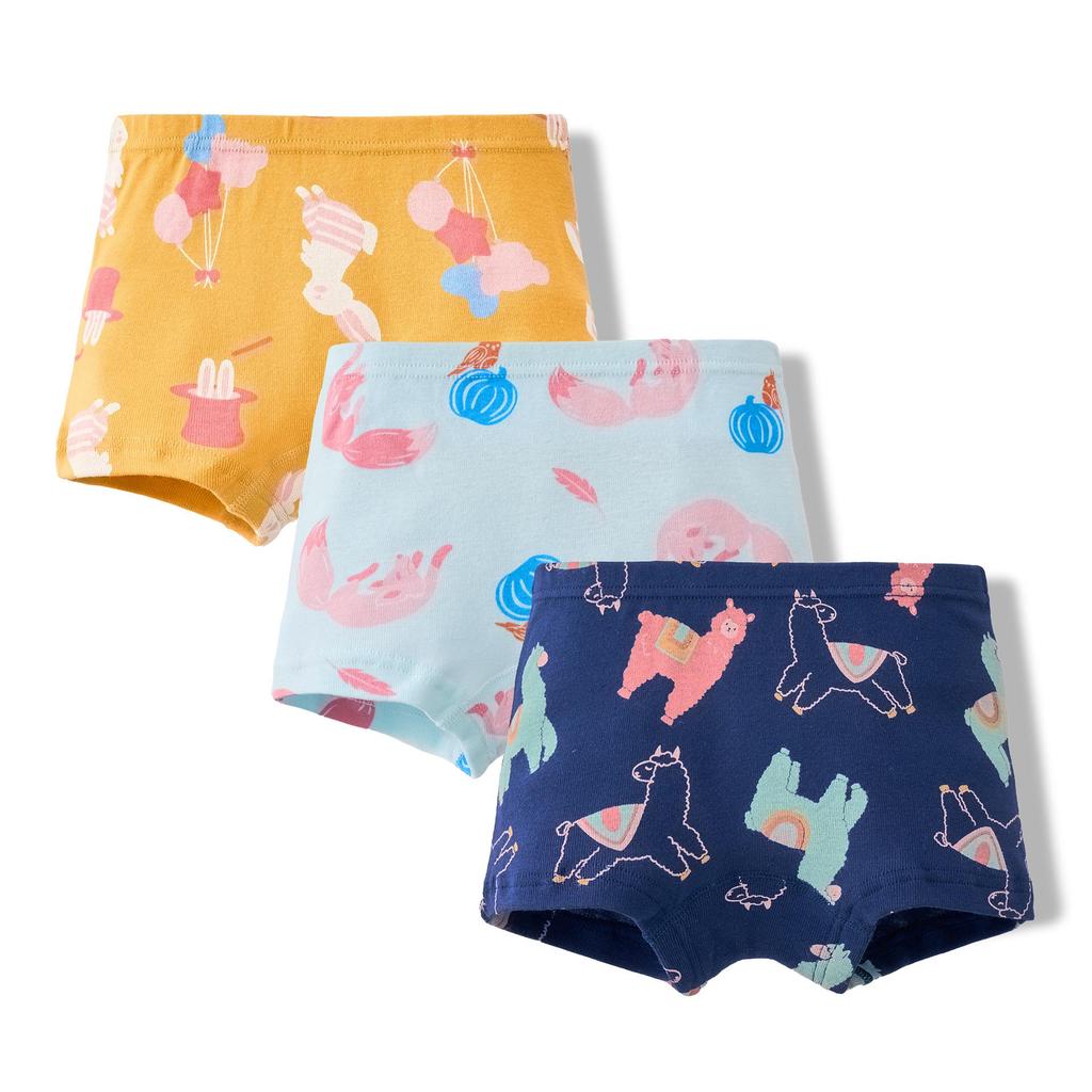 Girls' Pure Cotton Cartoon Boxer Briefs - Breathable School Shorts