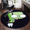 Tapis rond imprimé Invader Zim Tapis de chaise Tapis de zone Paillassons d'entrée, pour chaise de bureau Salon Chambre à coucher Pièce de cuisine.
