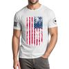 Menns moteriktige avslappede Independence Day trykte t-skjorte med rund hals og korte ermer