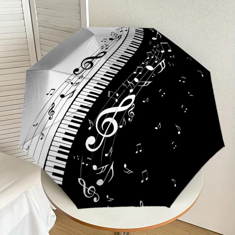 1PC piano music Umbrella-8-Rib Reinforced, Automatic Open, Lightweight & Durable, Cute Fashion Accessory for Outdoor-W185