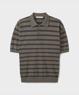 Beulaendideu Maglia Polo a Torsione Rigida Facile [Striscia Grigio Talpa]