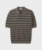 Beulaendideu Hard Twist Easy Polo Knit [Taupe Gray Stripe]