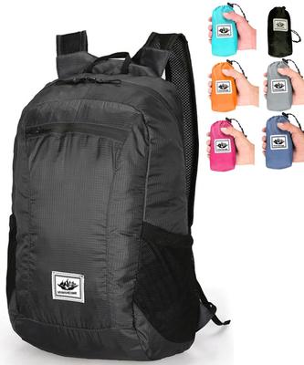[motayu18] Foldable Backpack for Women - Large Capacity, Waterproof, for Shopping, Hiking, Travel, Eco Bag, Packable (Black, Free Size)