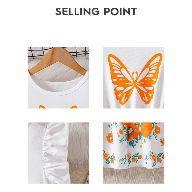 Sweet Butterfly Print Dress For Girls - Summer Children's Fashion Princess Dress