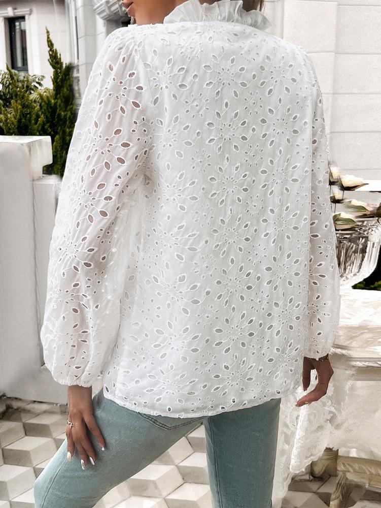 Women's Winter Skeleton Bubble Sleeve Long Sleeve Blouse Top