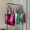 Glansiga tygpåsar för kvinnor Mode Shoppingpåse med hög kapacitet PU-läder Handags Shiny Casual Kvinnlig Handväska Flickor Axelväska