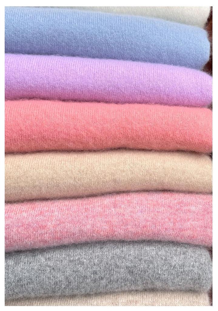 Women's Pure Cashmere Half-High Neck Pullover Sweater - Autumn/Winter Slim-Fit Knitwear