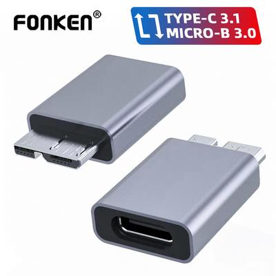 FONKEN Adattatore da tipo C 3.1 a Micro B 3.0 Tipo C femmina a Micro B maschio Ricarica rapida per HDD SSD portatile esterno