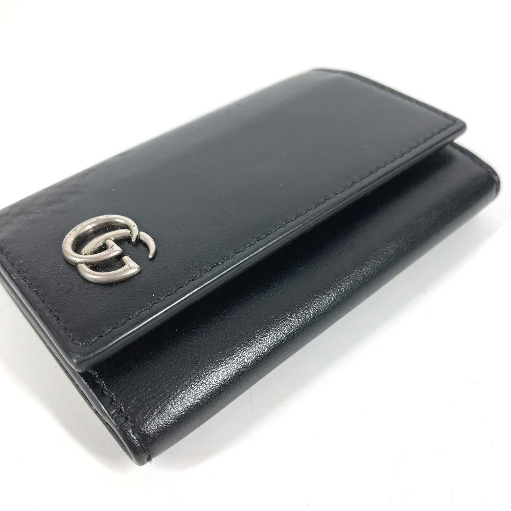GUCCI 435305 GG Marmont GG logo 6P Key ring 6 points key Key Case Leather Black