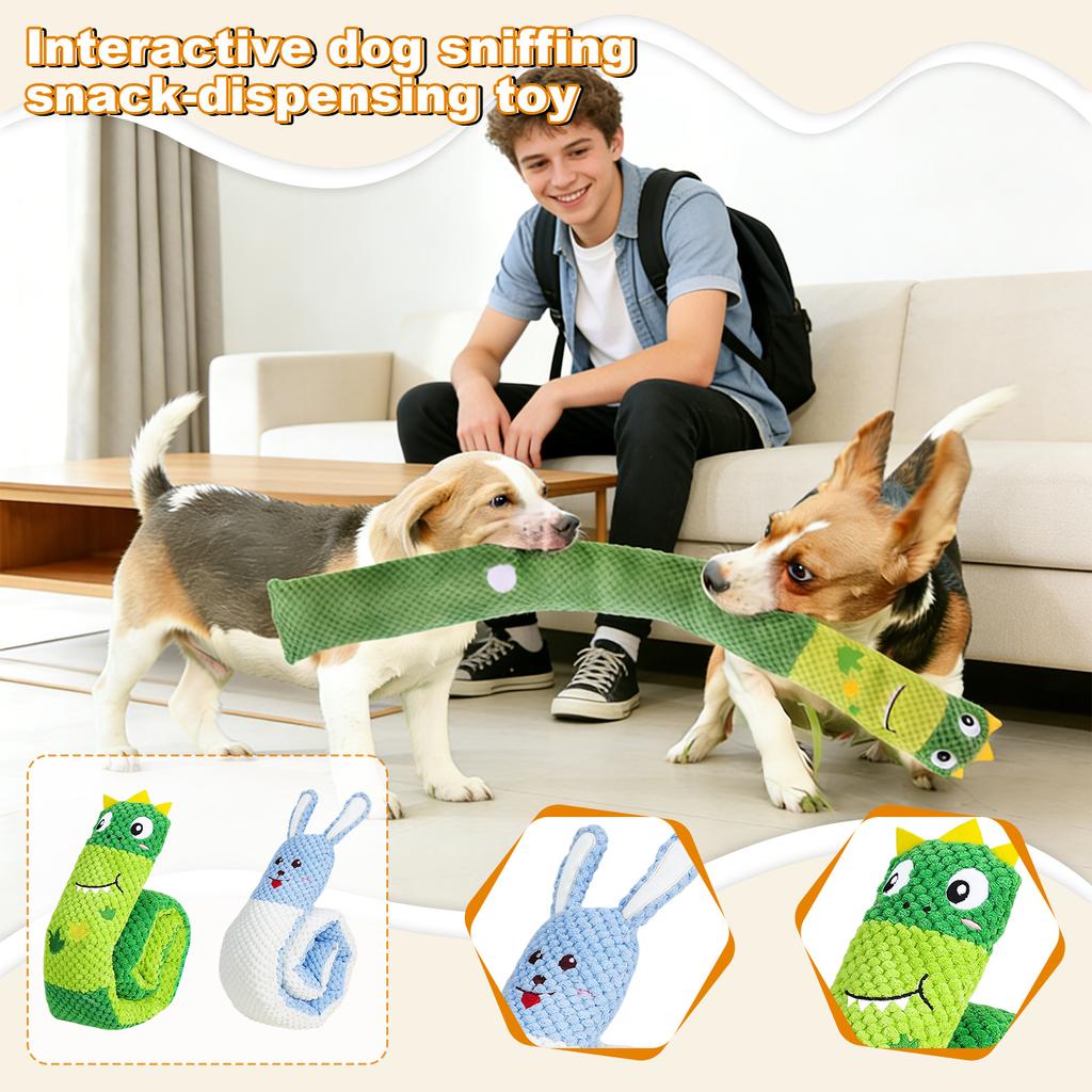 Interactive Dog Snuffle & Dispensing Toy Resistant Plush Chew Toy With Squeaker, Boredom Relief Sniffing Toy For Small/Medium Dogs