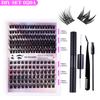Diy Single Cluster False Eyelashes 126 Clusters Large Capacity Glue Tweezers Set Combination Eyelashes