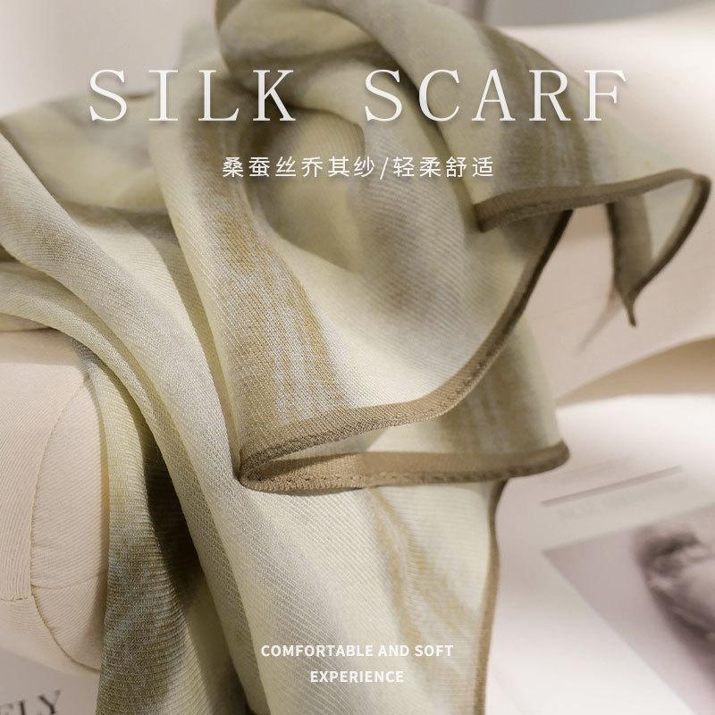 100% Mulberry Silk Scarf Fashion Women Elegant Scarves Shawl Hijab Bandana Pashmina High Quality Neckerchief Female Echarpe