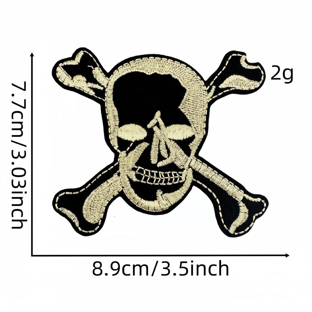Punk Series Skull Embroidered Decorative Patch for Clothing