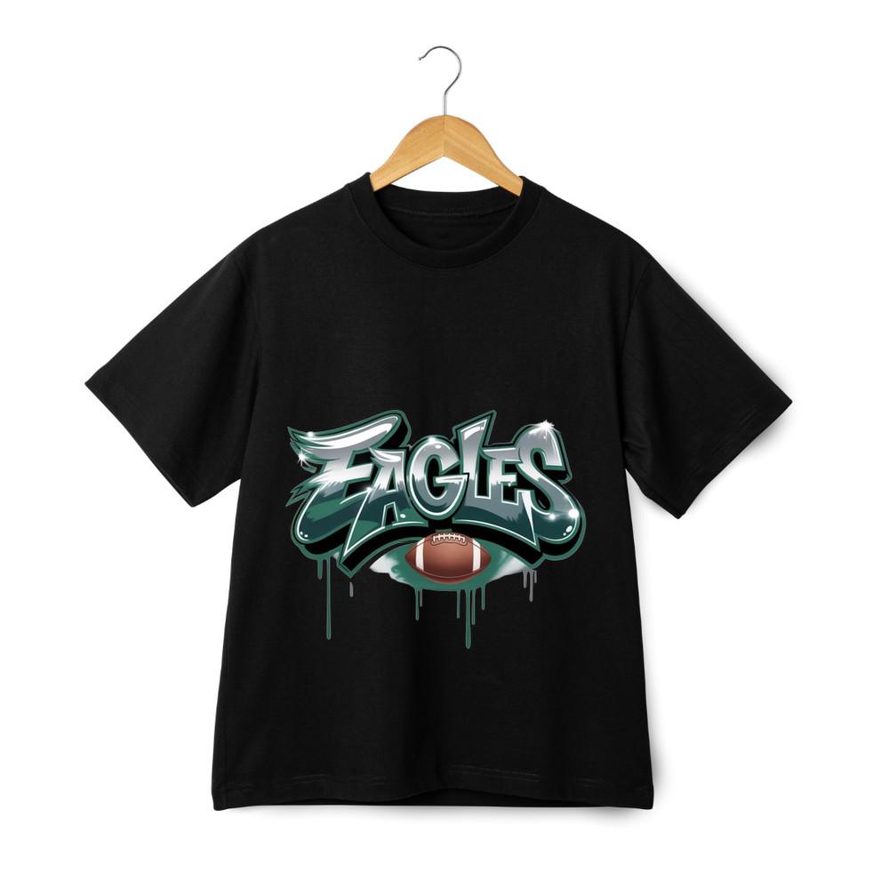 Eagles Graphic T-Shirt - Football Graffiti Style Sports Fan Design Unisex Tee M
