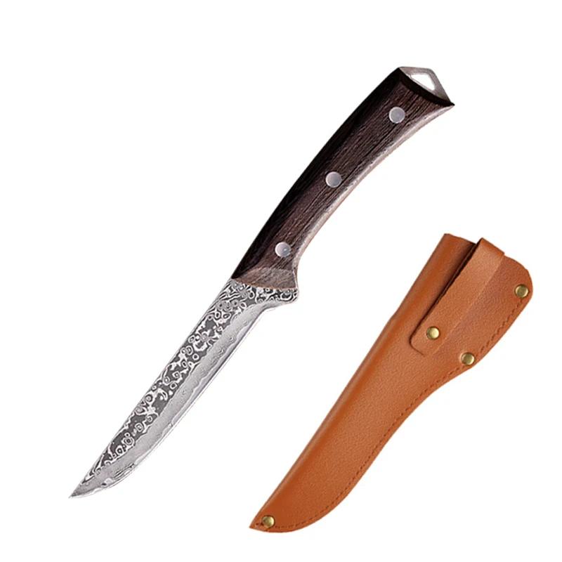 

Нож для разделки костей из дамасской стали, кованый нож для разделки мяса, кухонный нож для овощей и фруктов, острый нож для отдыха на природе