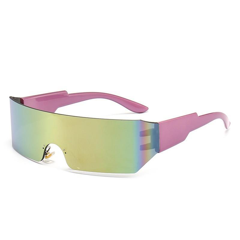Colorful Riding Unisex New Design Glasses Women Frameless Sunglasses Uv400 Thick Plastic Sunglasses Fashion Sunglasses