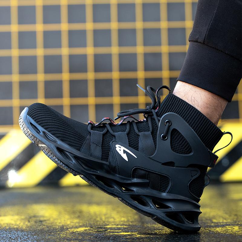 Men's Safety Shoes With Anti-Impact Steel Toe Puncture-Proof Indestructible All-Season Casual Footwear for Exploitation Site