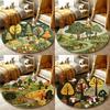 Forest Pattern Living Room Lovely Round Bedroom Decorative Carpet Washable Children Floor Mat Study Rug