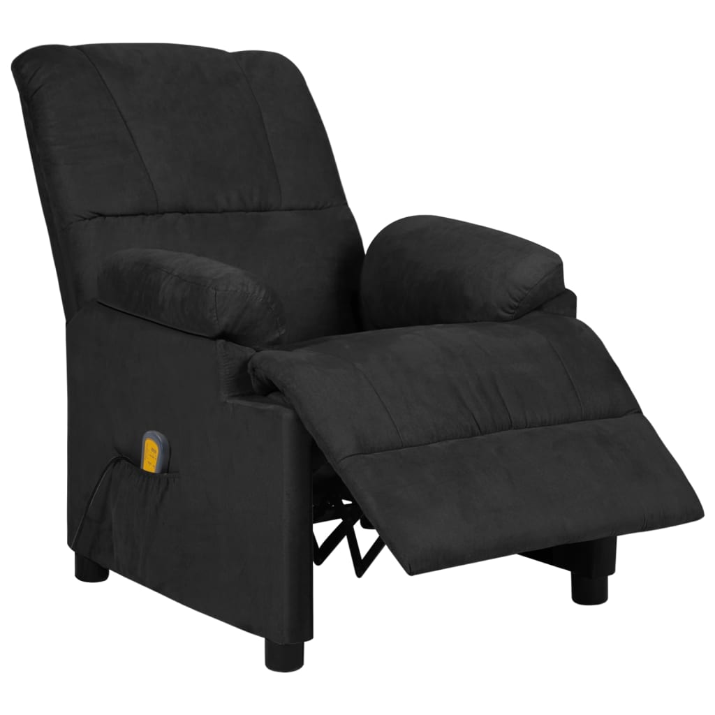 Massage Chair Black Microfiber Fabric