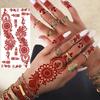 1 Foglio Hennè Ramadan Stile Indiano Tatuaggi Temporanei Per Mani Dita Donne, Adesivi Finti Tatuaggi Lunga Durata Realistici