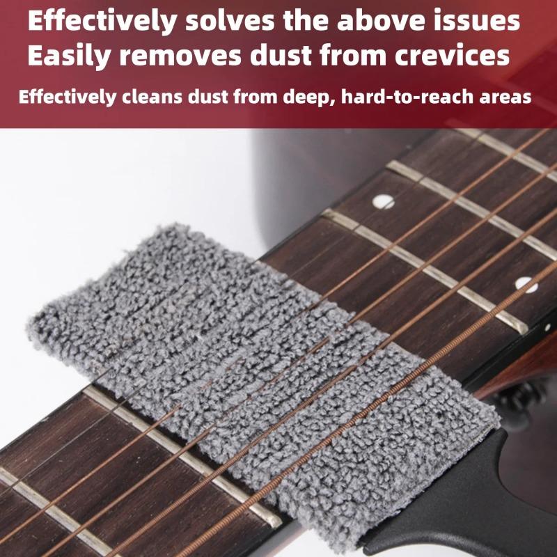 Double Head Guitar Cleaning Brush Dust Removal Tool for Guitar Maintenance String Instrument Care Cleaner Accessory for Bass