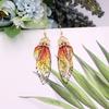 Women Earrings Butterfly Wing Gradient Color Rhinestone Ear Hook Jewelry