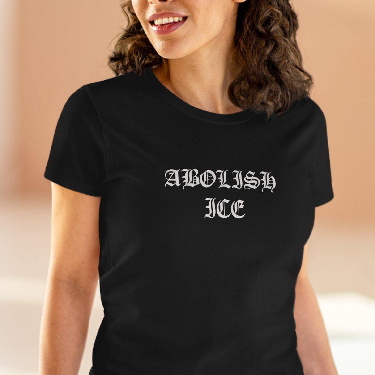 Abolish ICE Protest Black Y2k Baby Tee, No ICE T-shirt, Political Activism, Protect Immigration Shirt, No Humanis Illegal Tee 4XL
