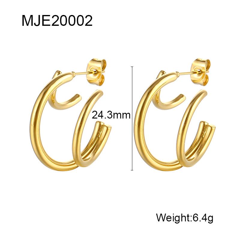 

Minimalist Geometric Stud Earrings: Modern Light Luxury Stainless Steel Design for Women 18K золотой