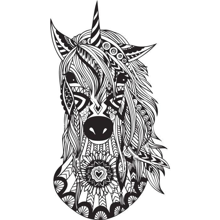 Transfert thermocollant Licorne Noir A4