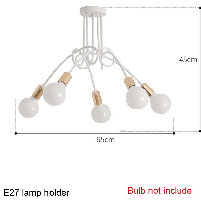 Retro Schwarzer Deckenleuchter Schmiedeeisen E27 Deckenleuchte Weiße Hängelampe Wohnzimmer Schlafzimmer Dekoration Innenbeleuchtung