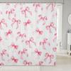 Feelyou Pink Bow Bath Curtain for Kids Boys Girls 72"x72" Cute Dreamy Princess Style Shower Curtain Waterproof Bow Pattern Bathroom Shower Curtain