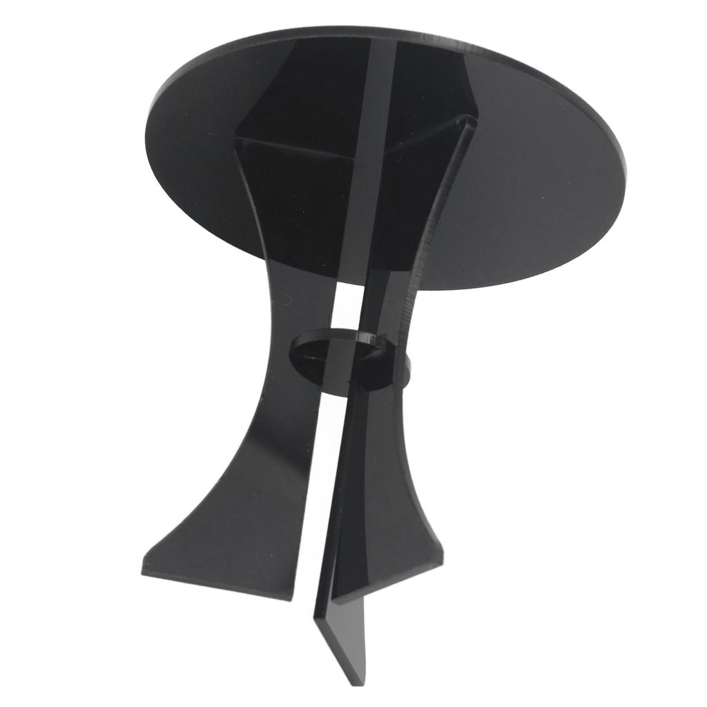 Domek dla lalek Okrągły stół Czarny Stabilny Wytrzymały Akrylowy Wielofunkcyjny Miniaturowy stół do domku dla lalek dla 1 osoby:6