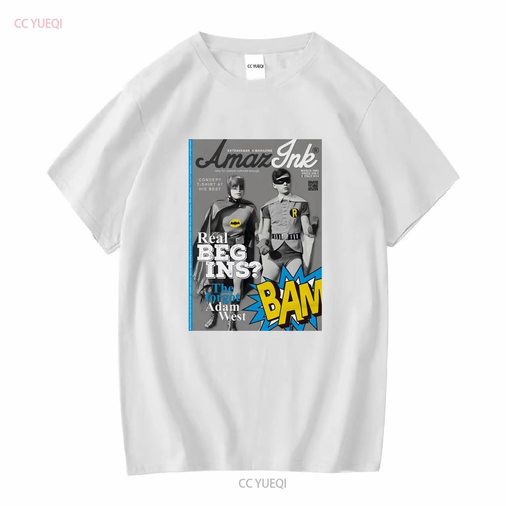 T Shirt Véritable Begins Robin Chauve Souris Adam West Gotham long or short sleeves vintage Washed Casual Slightly Soft