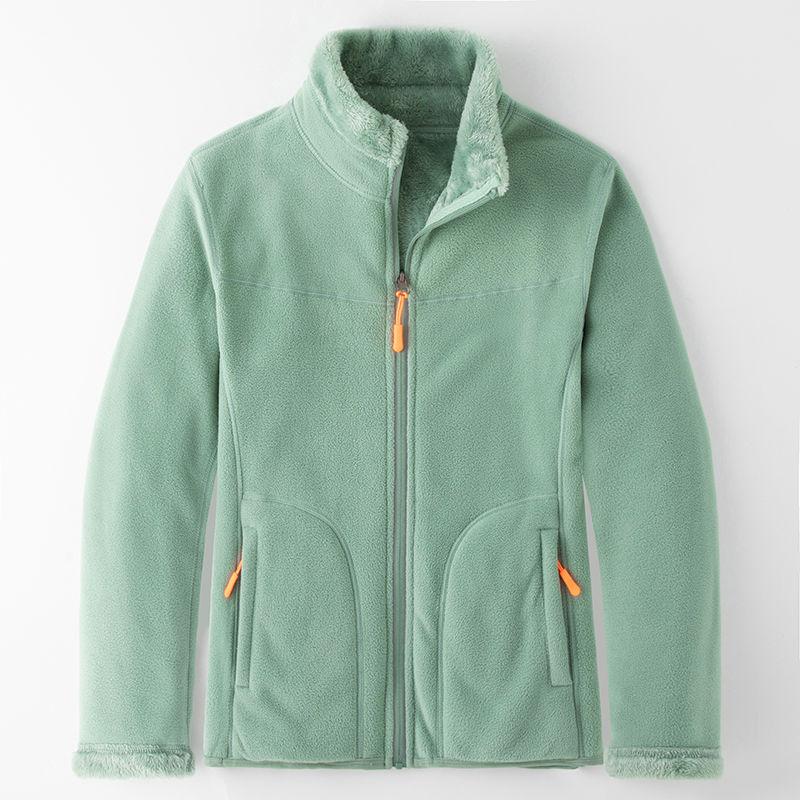 Chaqueta polar de doble cara para hombre Abrigo polar cálido y grueso