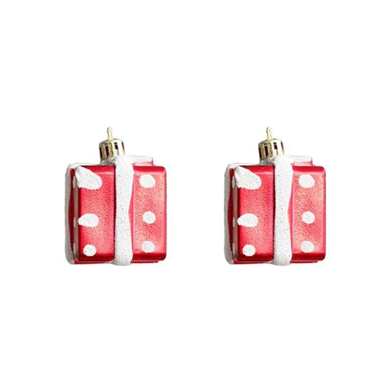 2/4Pcs Cartoon Red Plastic Christmas Ornaments, Xmas Tree Hanging Pendants, Holiday Decorations for Home, Bar, Shop, Wedding & Party