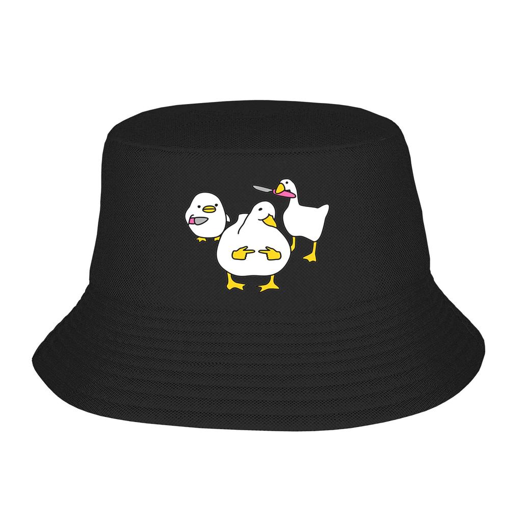 Duck Goose Accessories Bucket Hat Style Men Women Sun Hat Biting Knife White Goose Bob Packable Fishing Fisherman Cap Camping
