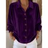 YYFS Camicette e camicie con collo a polo a maniche lunghe con stampa tinta unita primavera autunno moda casual da donna