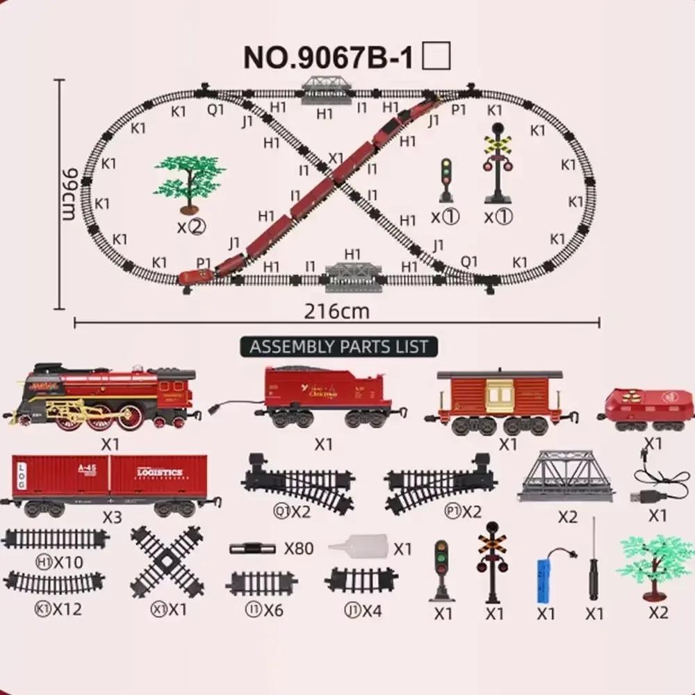 Klassische Fernbedienung Elektrische Eisenbahn Spielzeug Schienen Simulation Dampfschienen Zugmodell Lichter Spielzeug Weihnachtsgeschenk