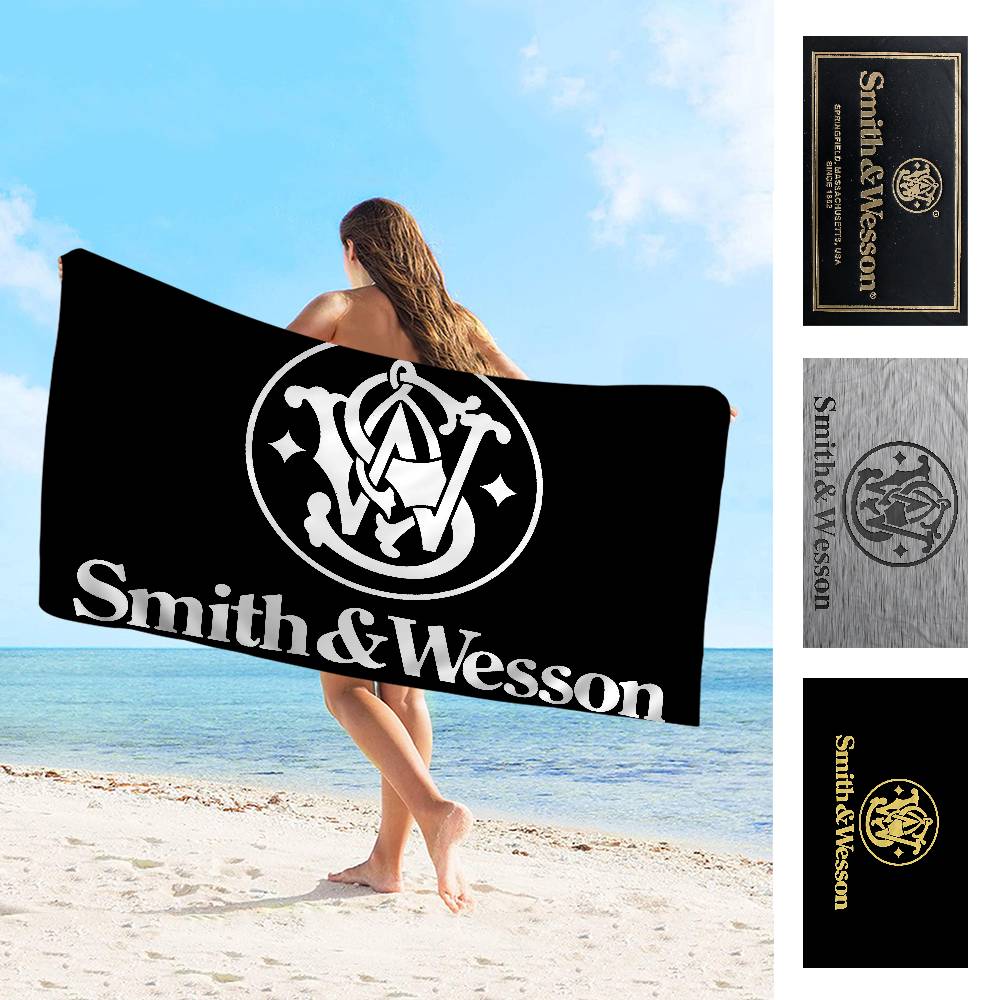 GUN Smith Wesson Bath Towel Microfiber Soft Water Absorbing Breathable For Girl Kids Decorative Cartoon Beach Towel