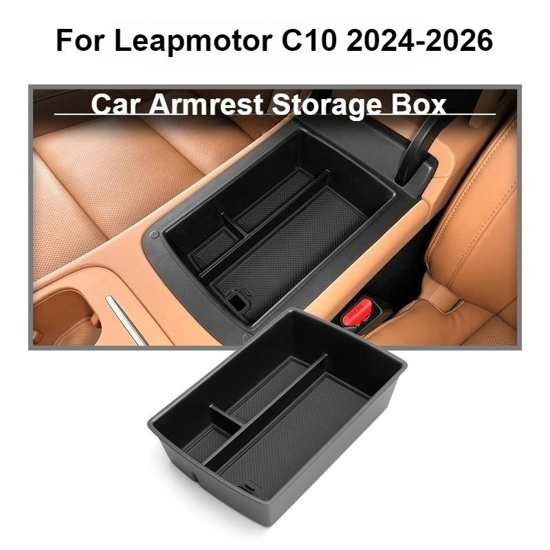 Armrest Storage Box For Leapmotor C10 2024-2026 Car Organizer Case Center Console Storage Tray Auto Interior Accessories TPE