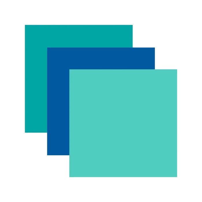 3 Permanent Vinyls 91 X 33 Cm - Aqua, Blue, Mint