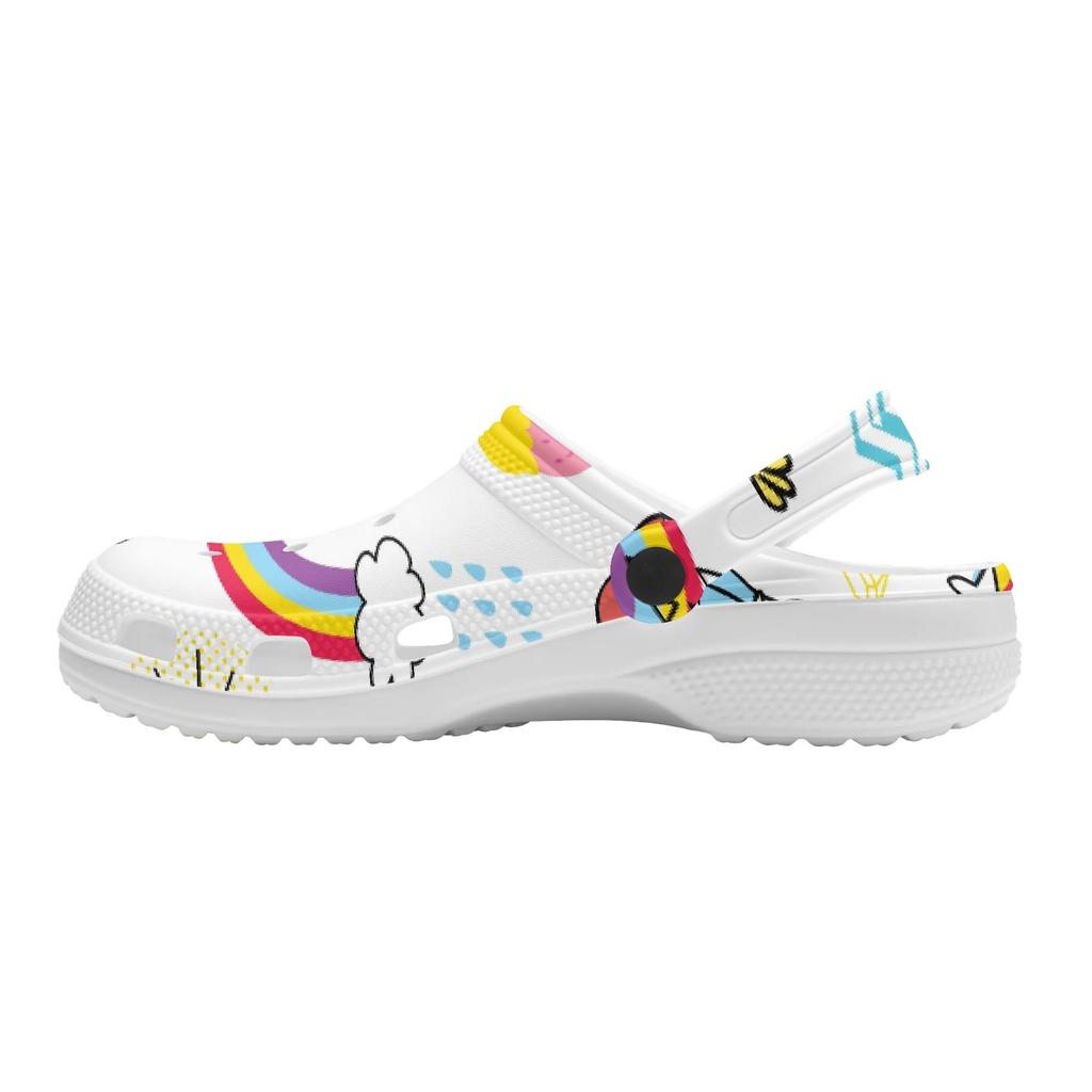 Cartoon Printed EVA Casual Clogs for Women Men Soft Sole Flexible Breathable Slip On Sandals Slippers Summer Daily Leisure Shoes